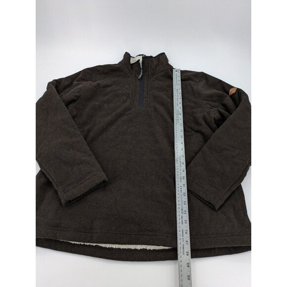 Orvis Sweater Mens Extra Large Brown Pullover 1/4 Quarter Zip Preppy XL - Picture 3 of 8